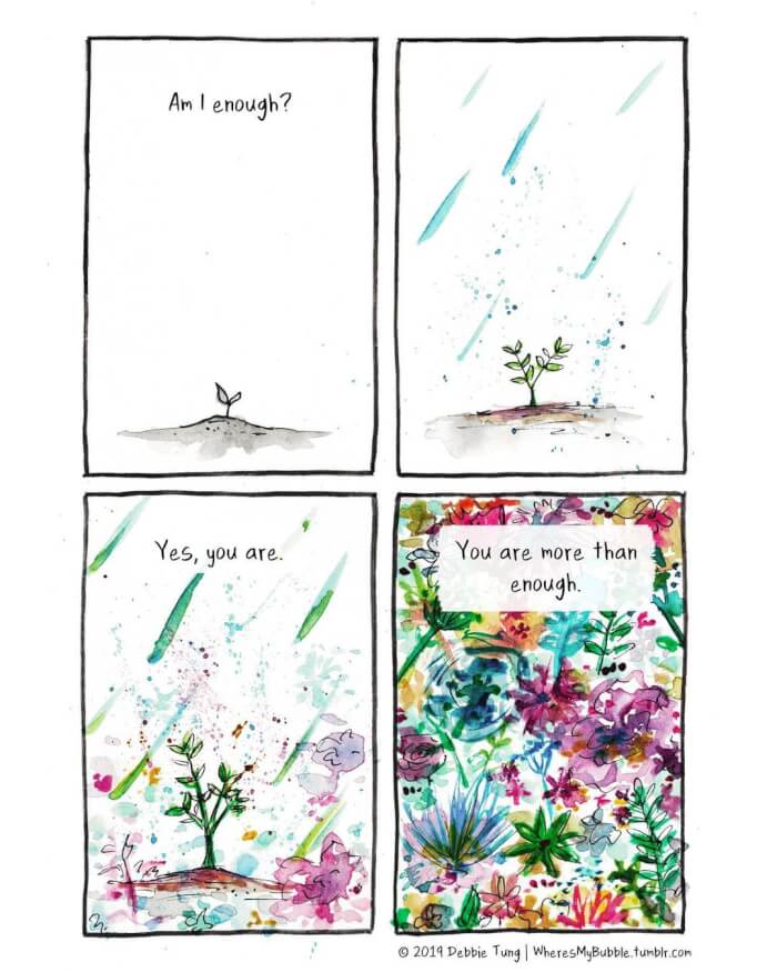 30 Uplifting Comics In Cool Colors By Debbie Tung That Tell You To Embrace Yourselves More