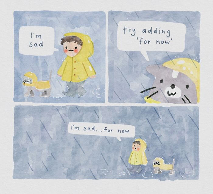 Artist Draws Watercolor Comics Of A Cat Giving The Comforting Mental Health Advice And The Results Are Amazing2 -Artist Draws Watercolor Comics Of A Cat Therapist Giving Comforting Mental Health Advice