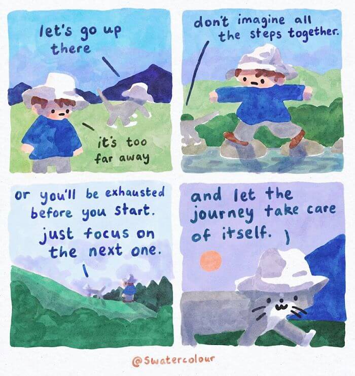 Artist Draws Watercolor Comics Of A Cat Giving The Comforting Mental Health Advice And The Results Are Amazing5 -Artist Draws Watercolor Comics Of A Cat Therapist Giving Comforting Mental Health Advice