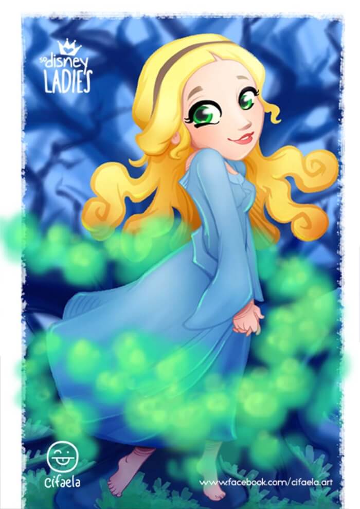 Artist Turned Her Beloved Disney Girls Into A More Adorable Version And The Result Is Incredible 7 -Artist Reimaged 12 Beloved Disney Ladies, And The Result Is Super Cute