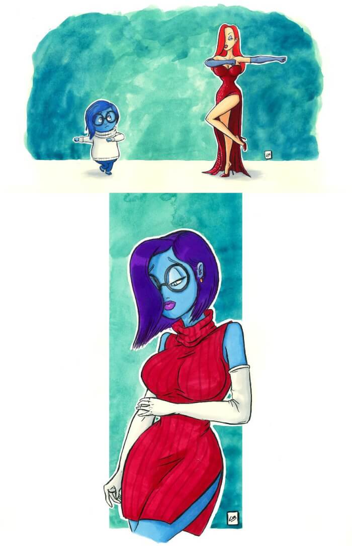 French Artist Illustrated What Would Happen 3 -Awesome Illustrations In Which Famous Cartoon Characters Fused Together!