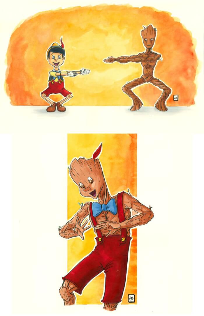 French Artist Illustrated What Would Happen 4 -Awesome Illustrations In Which Famous Cartoon Characters Fused Together!