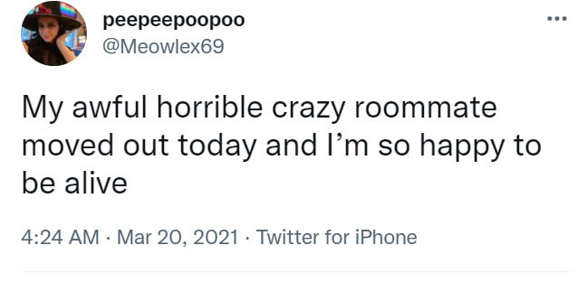 Funniest Psycho Roommate Tweets That Will Surely Make You Laugh Your Head Off 15 -Funniest Psycho Roommate Tweets That Will Surely Make You Laugh Your Head Off