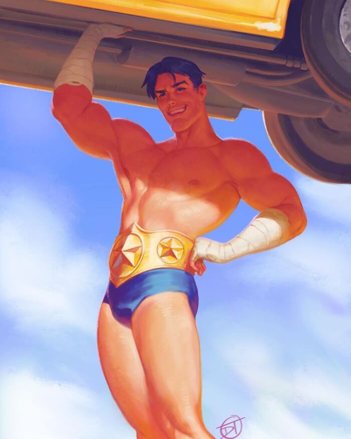 Male Superheroes Illustrated In Classic Pin Up Style The Results Are Hilarious 6 -12 Male Superheroes Illustrated In Classic Pin-Up Style, The Results Are Hilarious!