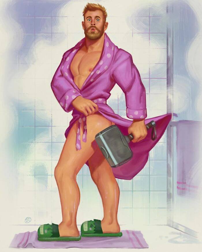 Male Superheroes Illustrated In Classic Pin Up Style The Results Are Hilarious 9 -12 Male Superheroes Illustrated In Classic Pin-Up Style, The Results Are Hilarious!