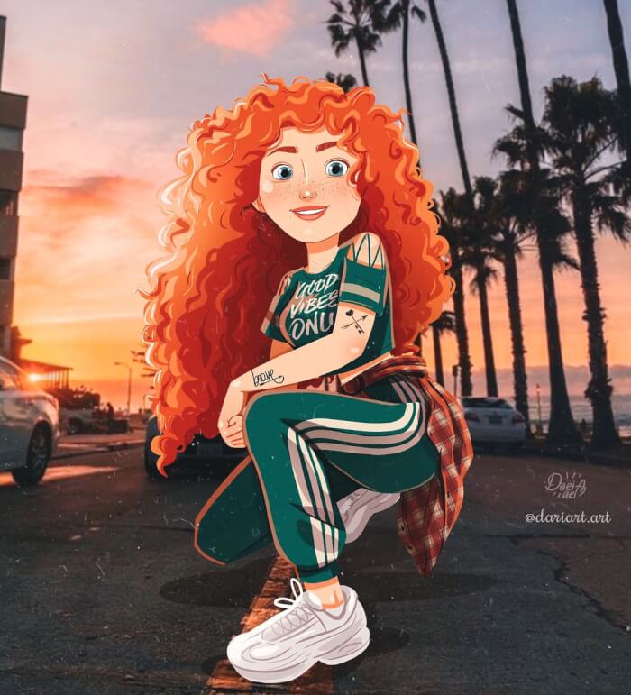 Lovely Fanarts Of Disney Princesses Wearing Modern Clothes