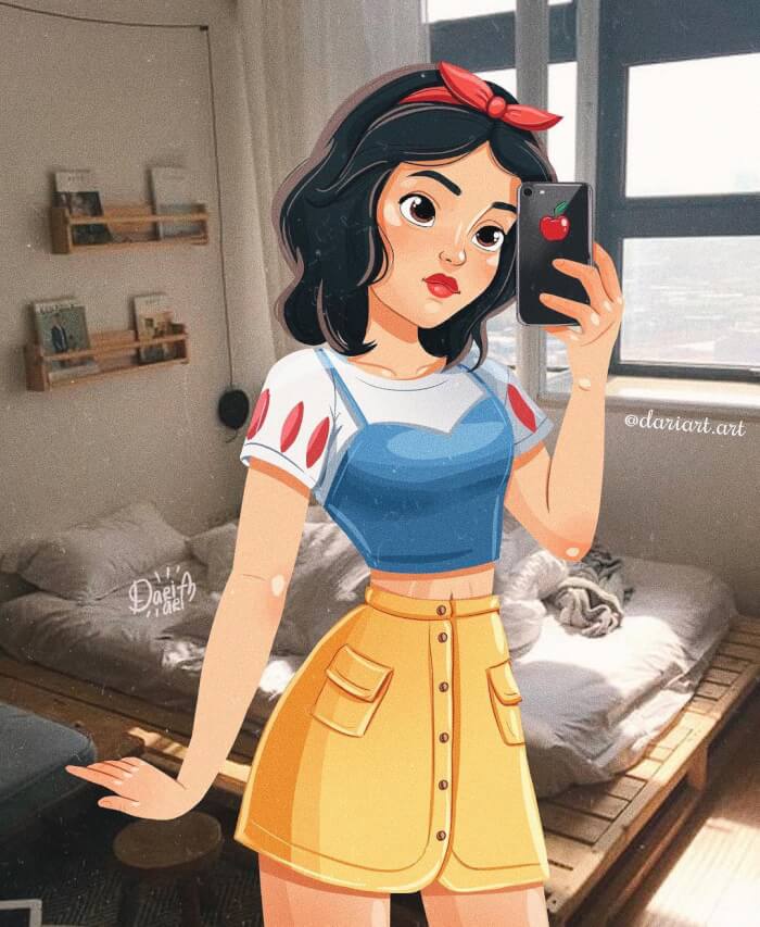 These Fanarts Of Disney Princesses Wearing Modern Clothes Will Make You Swoon 8 -Lovely Fanarts Of Disney Princesses Wearing Modern Clothes