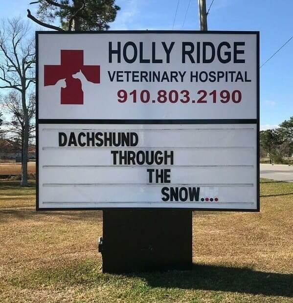 Vet Hospital Makes Funny And Creative Puns On Their Sign A Good Dose Of Humor For Every Passerby 1 -Vet Hospital Makes Funny And Creative Puns On Their Sign, A Good Dose Of Humor For Every Passerby