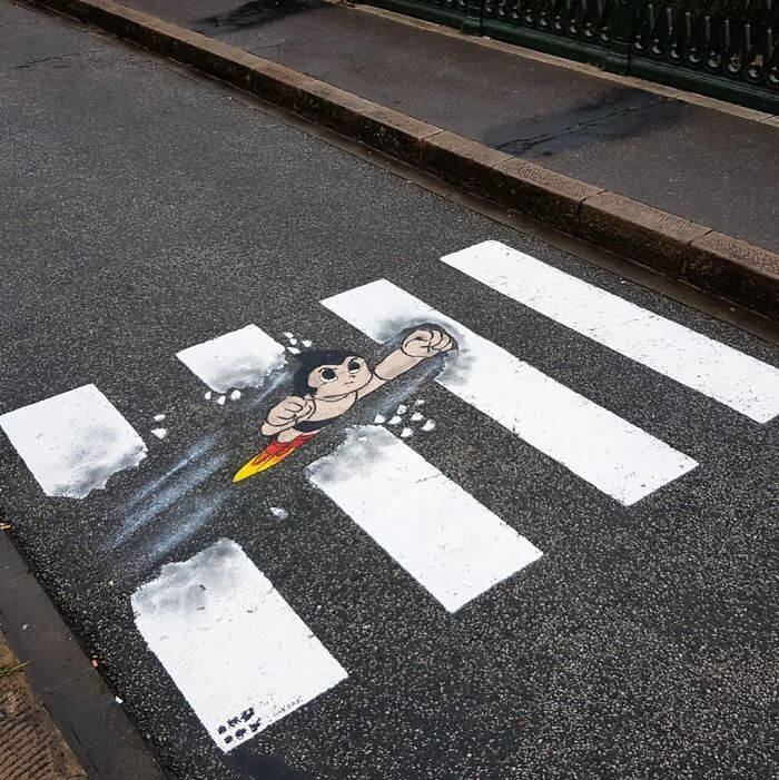 Artist Makes French Streets More Entertaining By Turning Crosswalks Into Works Of Art 5 -Artist Makes French Streets More Entertaining By Turning Crosswalks Into Works Of Art