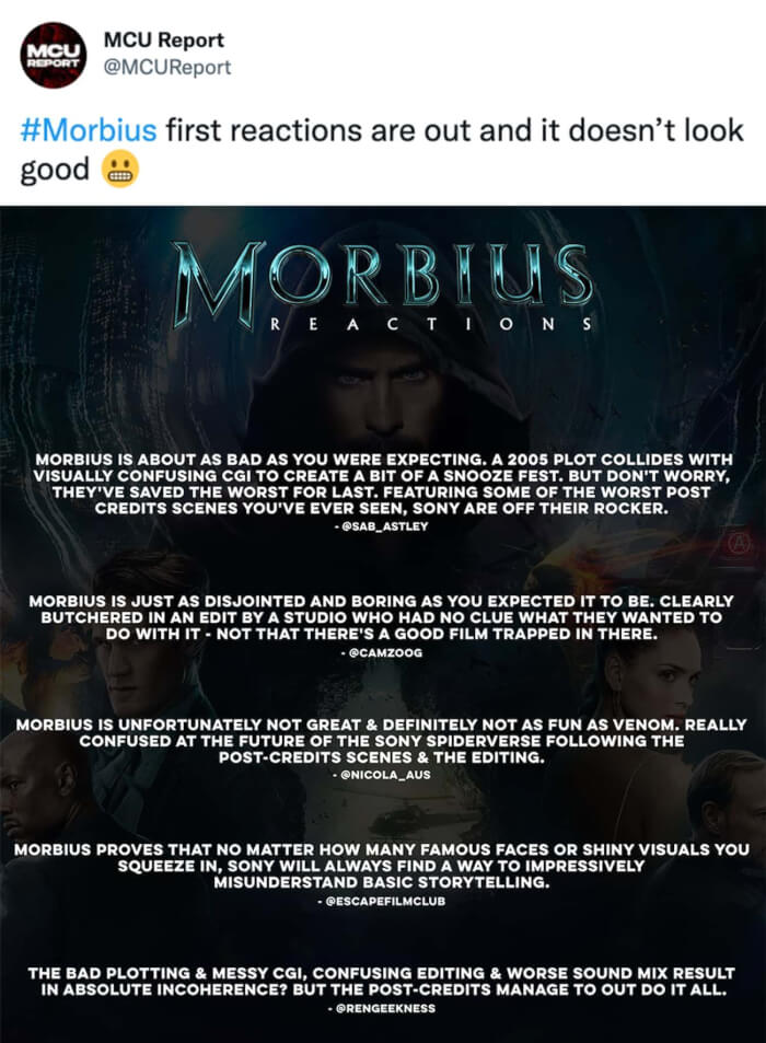 24 Hilarious Roasts From Fans That Can Ease Your Hate Against 'Morbius'