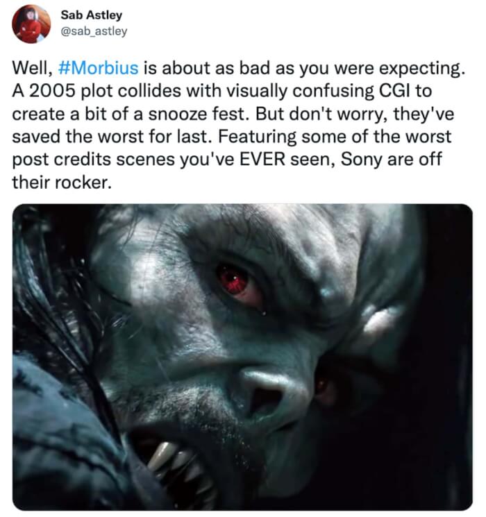 24 Hilarious Roasts From Fans That Can Ease Your Hate Against Morbius 7 -24 Hilarious Roasts From Fans That Can Ease Your Hate Against 'Morbius'