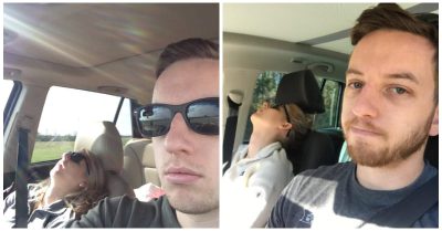 2467 -Husband Takes Pictures Every Time His Wife Falls Asleep During Road Trips, And The Result Is So Hilarious