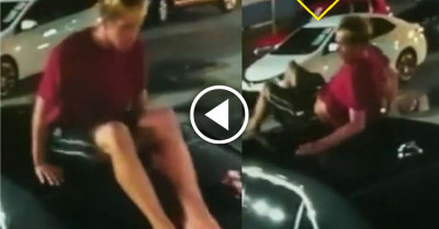 Florida Man With Car -Video Viral See How This Man Miraculously Survives A Fall Onto A Parked Car