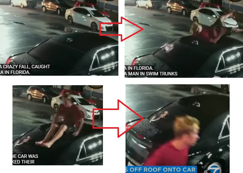 Man With Car -Video Viral See How This Man Miraculously Survives A Fall Onto A Parked Car