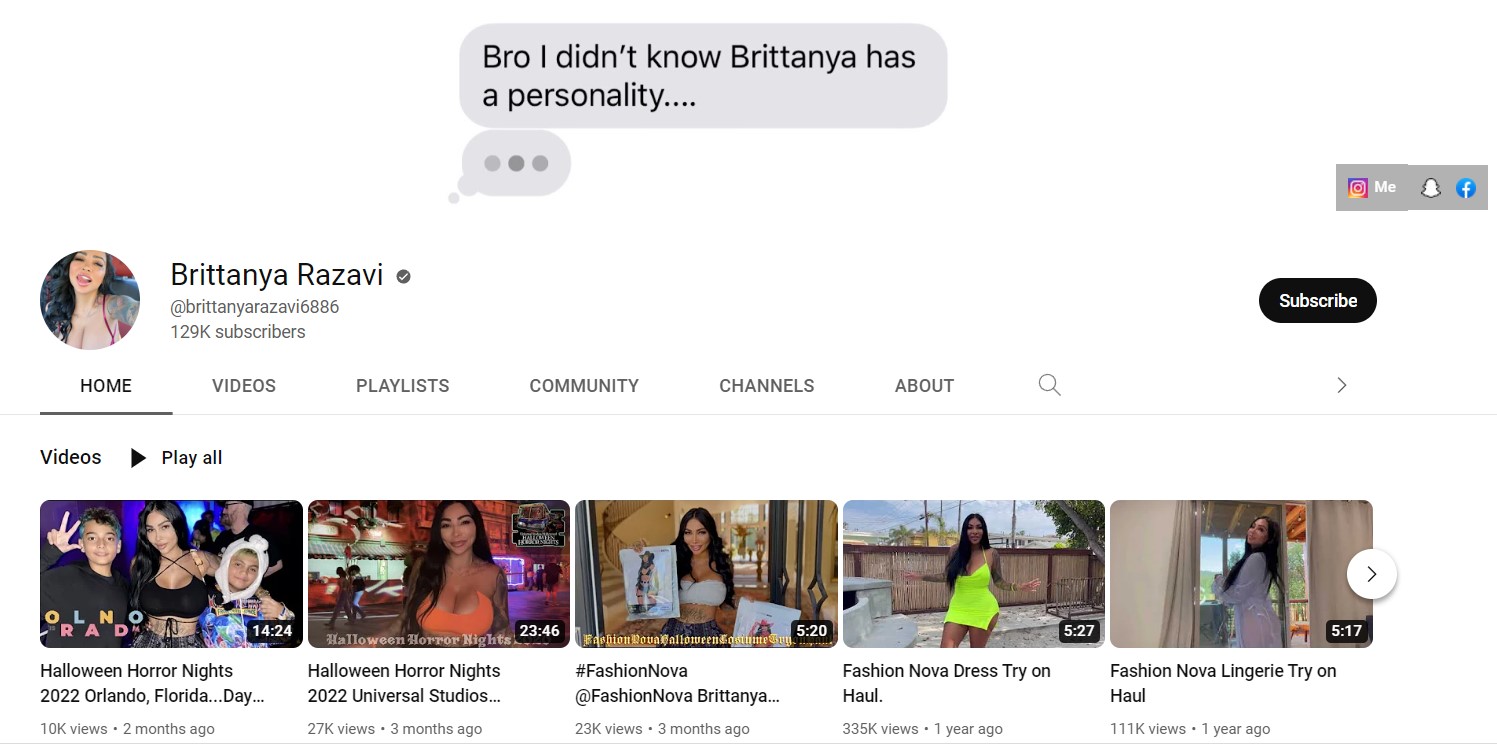 The Youtube Video Of Brittanya Razavi