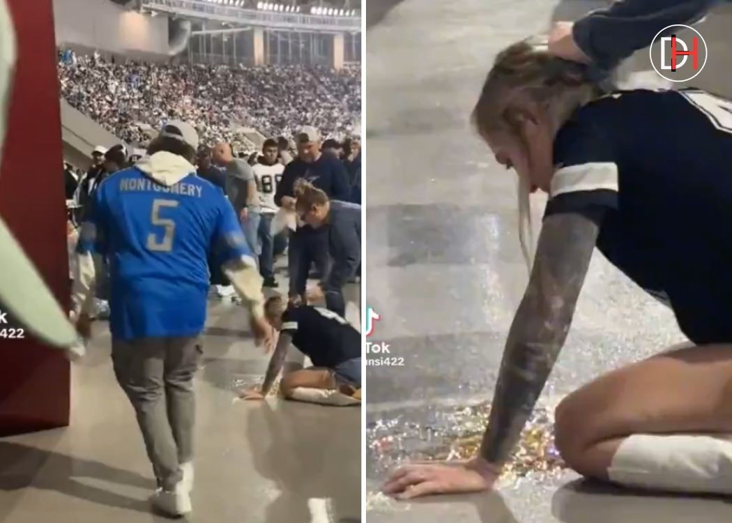 At&Amp;T Stadium Incident: Cowboys Fan Throws Up While Lions Fan Celebrates