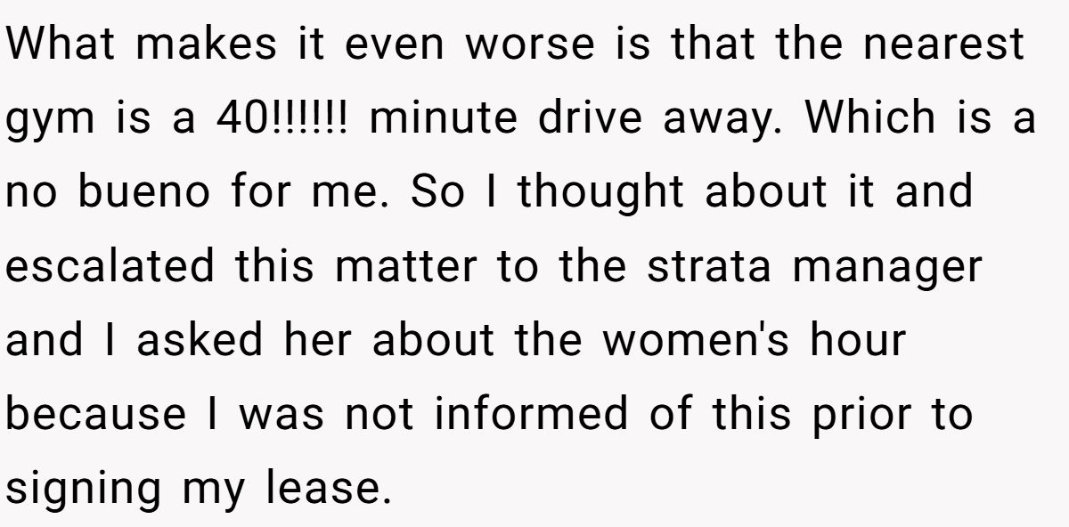 Man Goes To Gym During “Women’s Hour” At His Apartment—Gets Confronted And Told To Leave Generated by Aubtu.biz