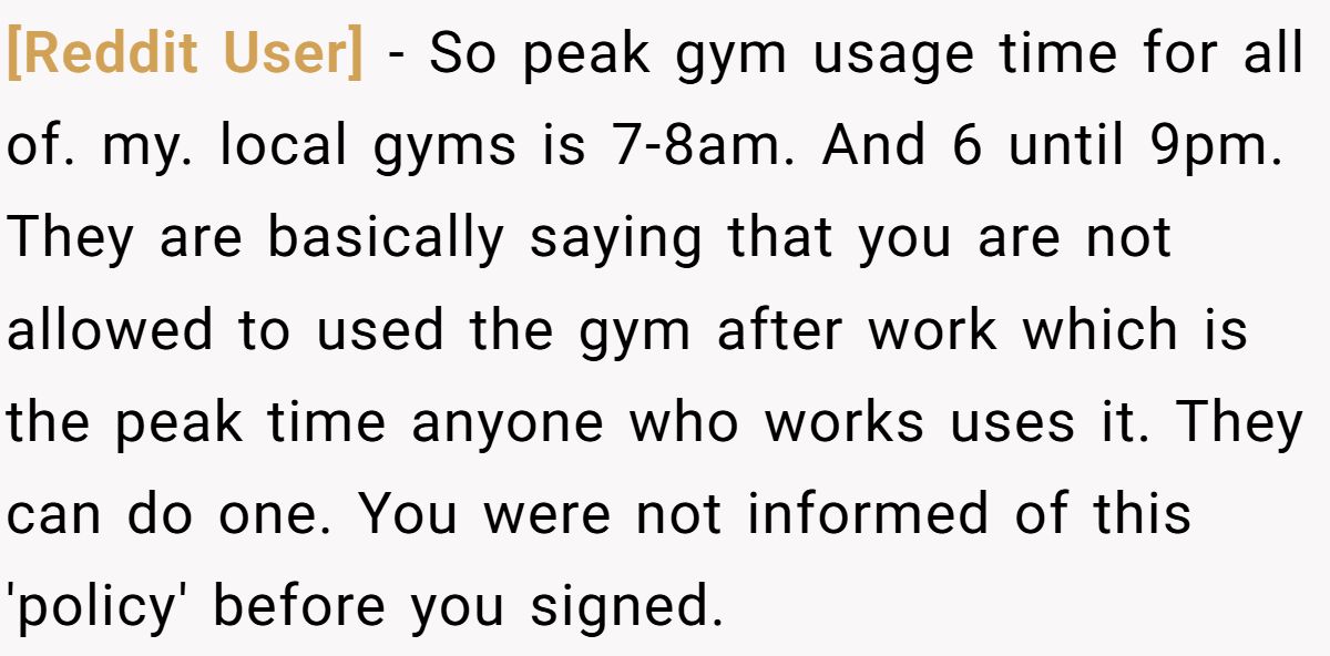 Man Goes To Gym During “Women’s Hour” At His Apartment—Gets Confronted And Told To Leave Generated by Aubtu.biz