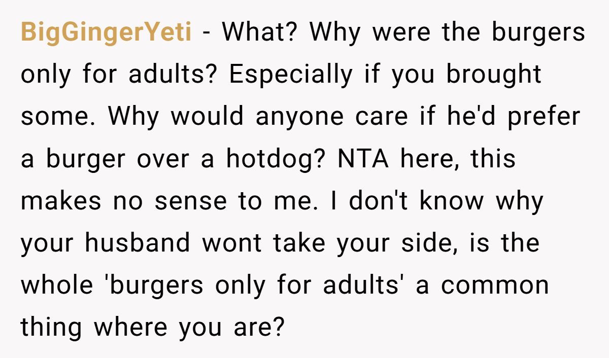 Mom Swaps Hot Dog For Burger At BBQ So Her Son Can Eat—Host Says She’s Banned From Future Parties Generated by Aubtu.biz