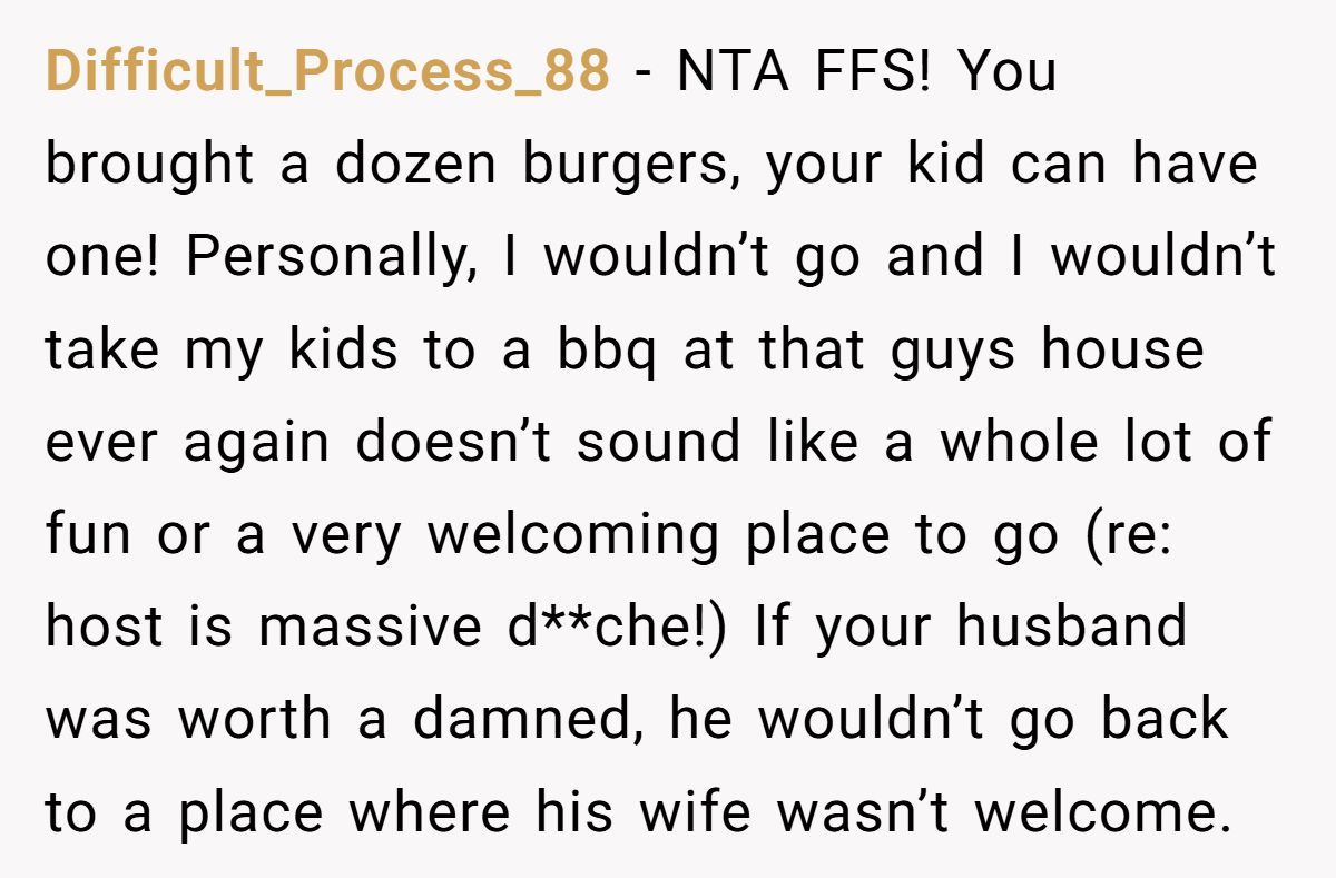 Mom Swaps Hot Dog For Burger At BBQ So Her Son Can Eat—Host Says She’s Banned From Future Parties Generated by Aubtu.biz