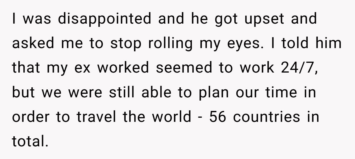 Husband Snaps After Wife Suggests More Cities On Their Trip—Then She Compares Him To Her Wealthy Ex Generated by Aubtu.biz