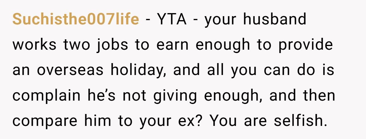 Husband Snaps After Wife Suggests More Cities On Their Trip—Then She Compares Him To Her Wealthy Ex Generated by Aubtu.biz