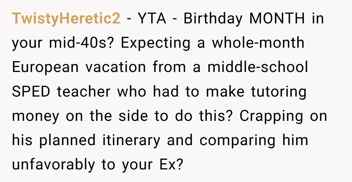 Husband Snaps After Wife Suggests More Cities On Their Trip—Then She Compares Him To Her Wealthy Ex Generated by Aubtu.biz