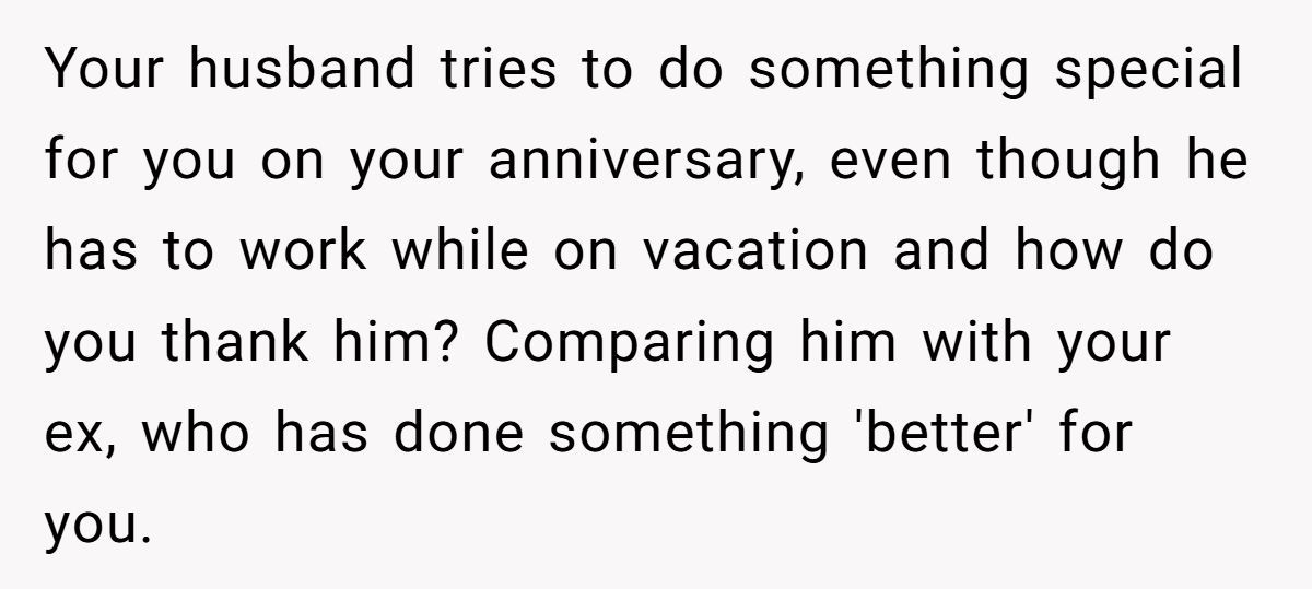 Husband Snaps After Wife Suggests More Cities On Their Trip—Then She Compares Him To Her Wealthy Ex Generated by Aubtu.biz