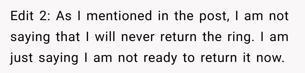 Ring Of Remembrance: Was Keeping Late Fiancé’s Heirloom A Heartfelt Stand Or A Family Feud Fumble?