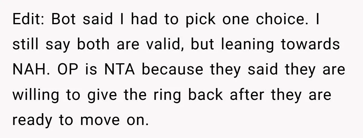 Ring Of Remembrance: Was Keeping Late Fiancé’s Heirloom A Heartfelt Stand Or A Family Feud Fumble?