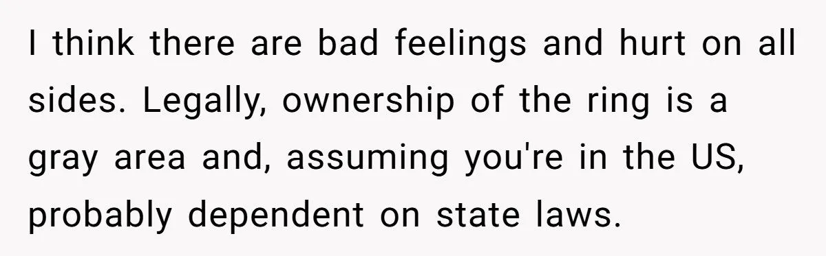 Ring Of Remembrance: Was Keeping Late Fiancé’s Heirloom A Heartfelt Stand Or A Family Feud Fumble?