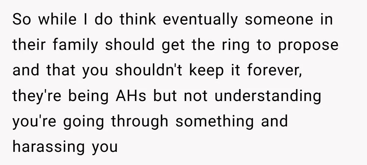 Ring Of Remembrance: Was Keeping Late Fiancé’s Heirloom A Heartfelt Stand Or A Family Feud Fumble?