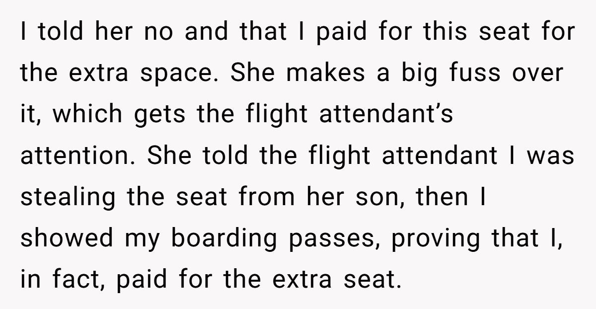 Woman Called Selfish For Refusing To Give Up Her Paid Extra Seat To A Toddler Just Because She’s Fat Generated by Aubtu.biz