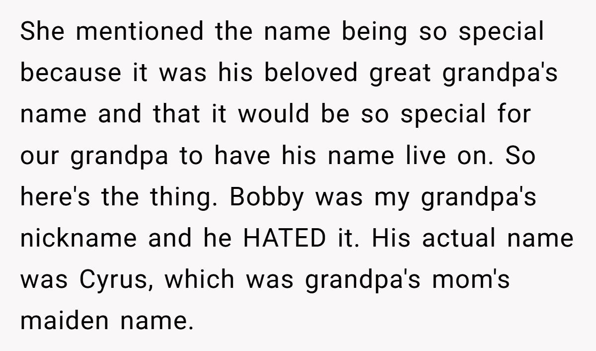 Mom-To-Be Wants To Name Baby After Grandpa—Sister Says “He Hated That Name” And Now She’s Furious Generated by Aubtu.biz