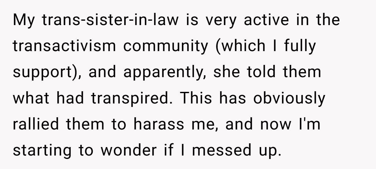 Woman Says No To Trans Sister-In-Law Watching Her Give Birth—Gets Bombarded With Hate Messages Generated by Aubtu.biz