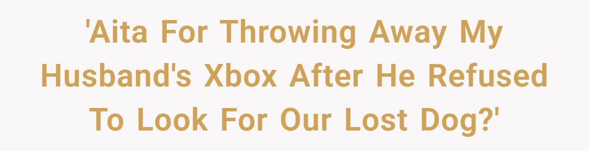Woman Throws Away Husband’s Xbox After He Refuses To Help Their Son Search For Missing Dog Generated by Aubtu.biz