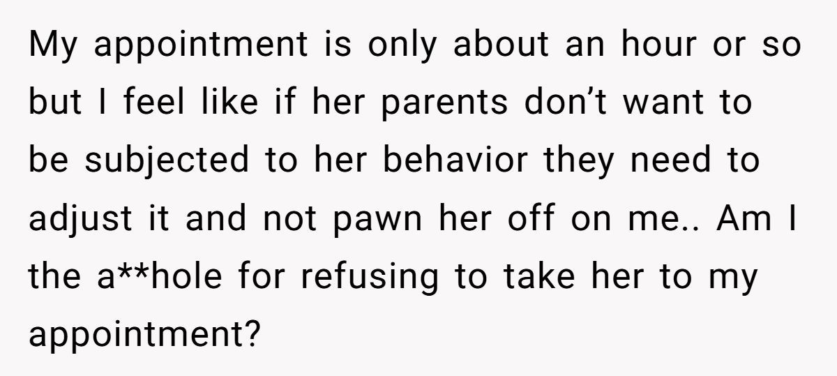 Pregnant Woman Refuses To Babysit Niece So She Can Go To Her Own Appointment—SIL Says She's Selfish Generated by Aubtu.biz