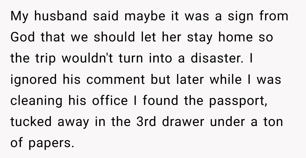 Mom Cancels Entire Vacation After Discovering Husband Hid Her Daughter’s Passport Generated by Aubtu.biz