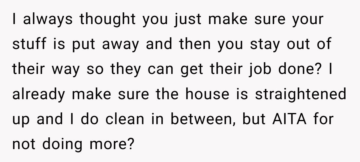 Mom Hires Cleaner To Help During Tough Times But Cleaner Refuses To Clean ‘Kid Messes’ And Complains Instead Generated by Aubtu.biz