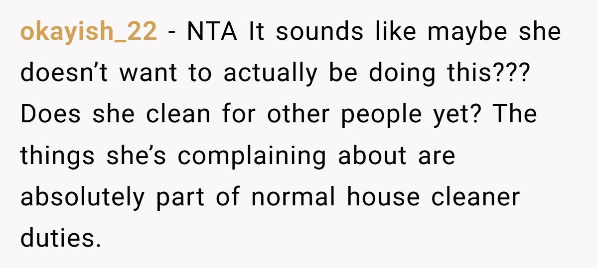 Mom Hires Cleaner To Help During Tough Times But Cleaner Refuses To Clean ‘Kid Messes’ And Complains Instead Generated by Aubtu.biz