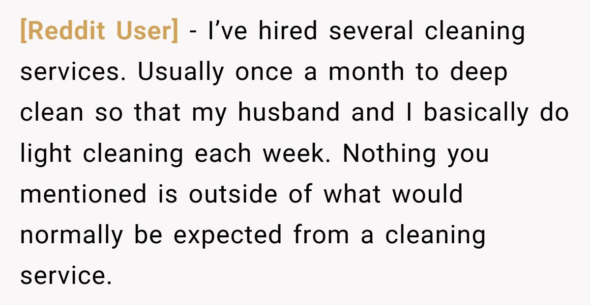 Mom Hires Cleaner To Help During Tough Times But Cleaner Refuses To Clean ‘Kid Messes’ And Complains Instead Generated by Aubtu.biz