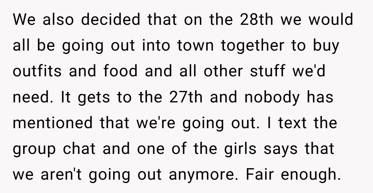 Woman Cancels Her NYE Party Plans Last-Minute After Being Left Out By Friends Again And Again Generated by Aubtu.biz