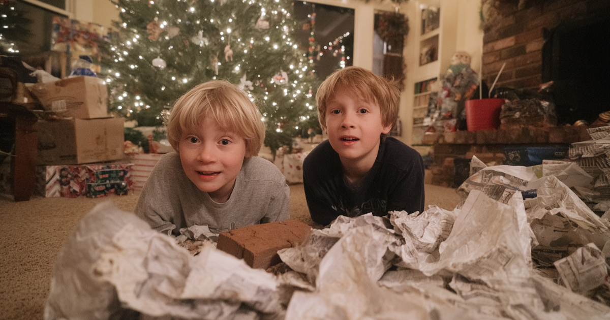 Dad Wraps A Brick As A Christmas Gift And Wonders Why His Kids Cried