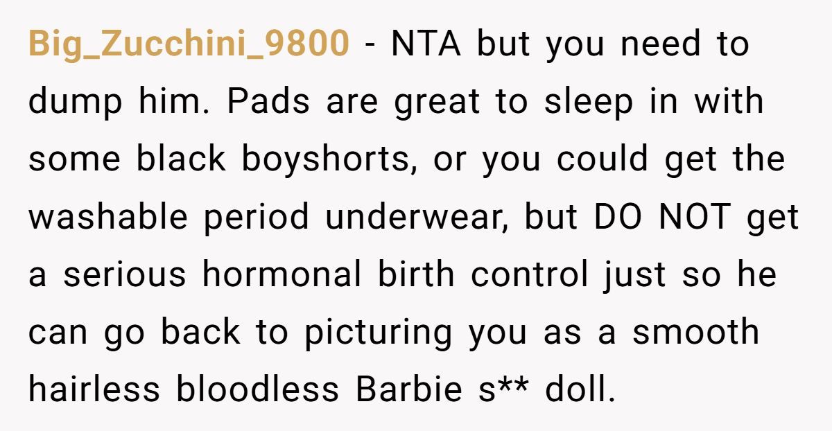 Boyfriend Calls Girlfriend “Gross” For Sleeping In Period Underwear, Then Demands She Stop Having Periods Generated by Aubtu.biz