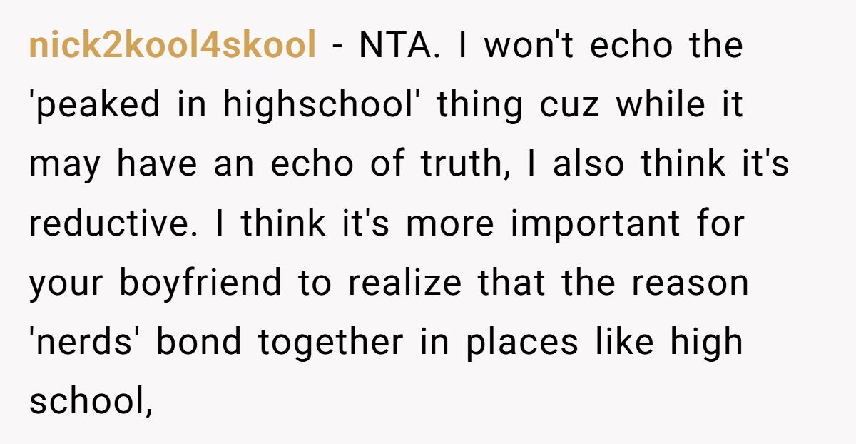 Woman Proves Boyfriend Wrong After He Insists “Nerds” Always Cared About Popular Kids In High School Generated by Aubtu.biz