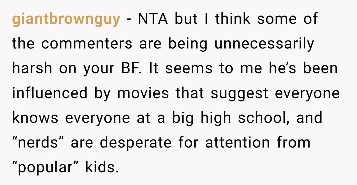 Woman Proves Boyfriend Wrong After He Insists “Nerds” Always Cared About Popular Kids In High School Generated by Aubtu.biz