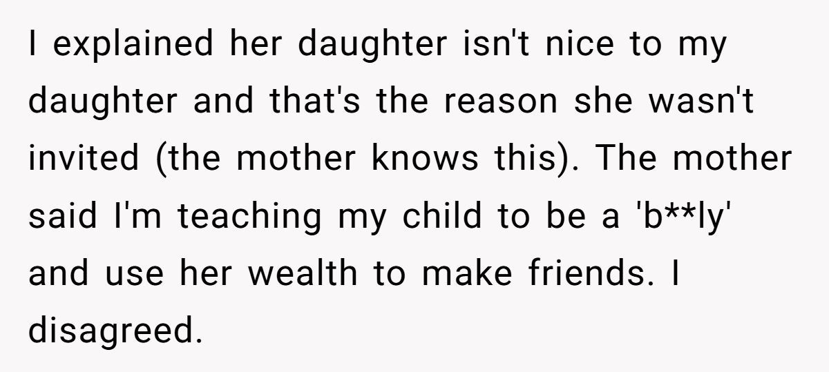 Mother Refuses To Invite Daughter’s Unkind Classmate To Party, Faces Accusations Of Acting The Same Way Generated by Aubtu.biz