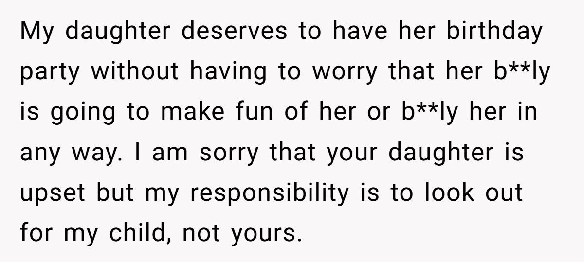 Mother Refuses To Invite Daughter’s Unkind Classmate To Party, Faces Accusations Of Acting The Same Way Generated by Aubtu.biz