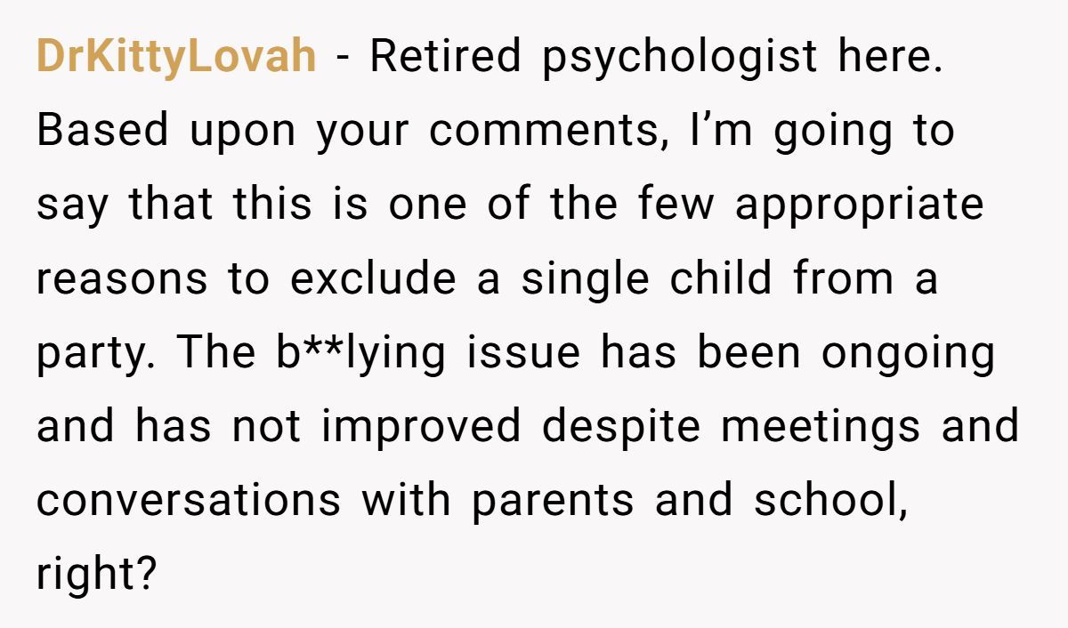 Mother Refuses To Invite Daughter’s Unkind Classmate To Party, Faces Accusations Of Acting The Same Way Generated by Aubtu.biz