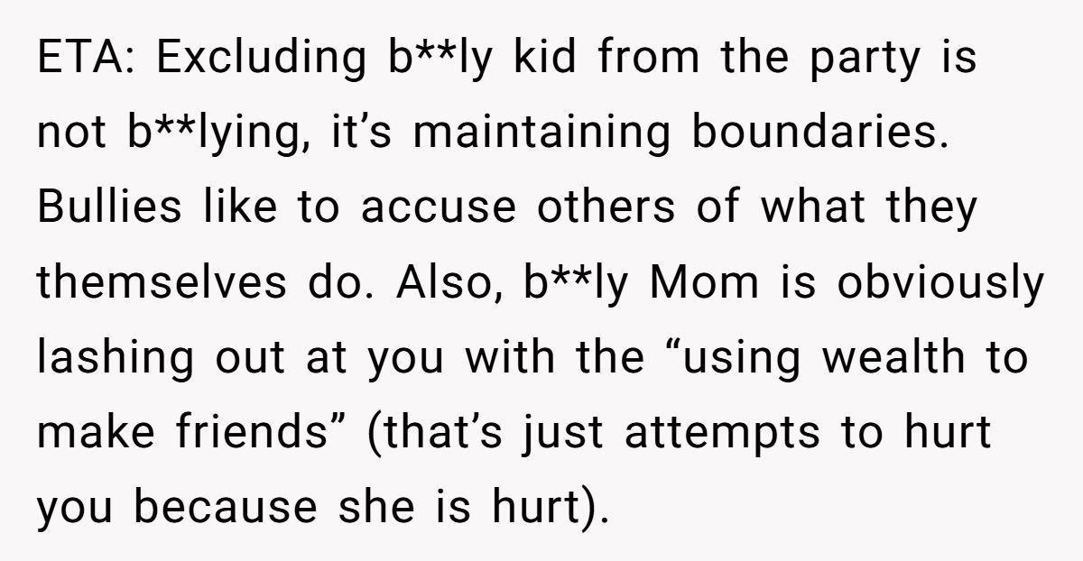 Mother Refuses To Invite Daughter’s Unkind Classmate To Party, Faces Accusations Of Acting The Same Way Generated by Aubtu.biz
